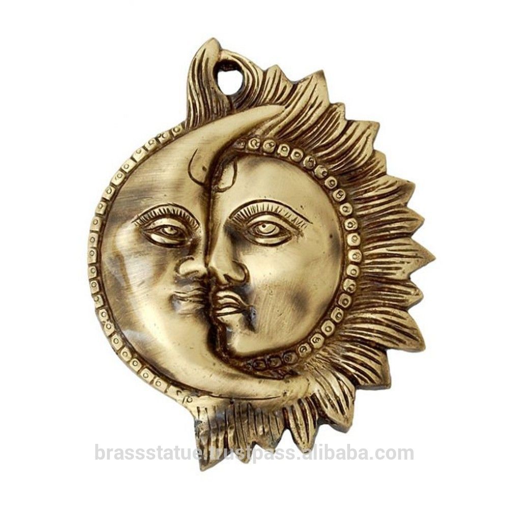 Brass Wall Hanging  Sun And Moon Metal Wall Hanging Wall Decor – Buy Intended For Sun And Moon Metal Wall Art (View 11 of 20)
