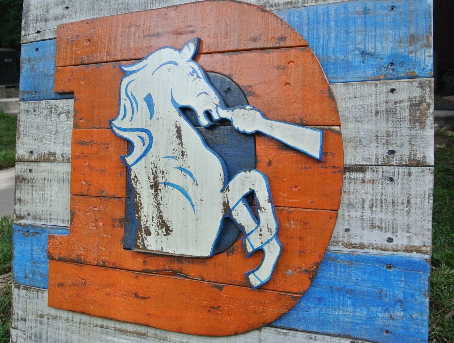 Broncos Wall Art Excellent 3d Old School D Logo Distressed Weathered With Broncos Wall Art (View 8 of 20)
