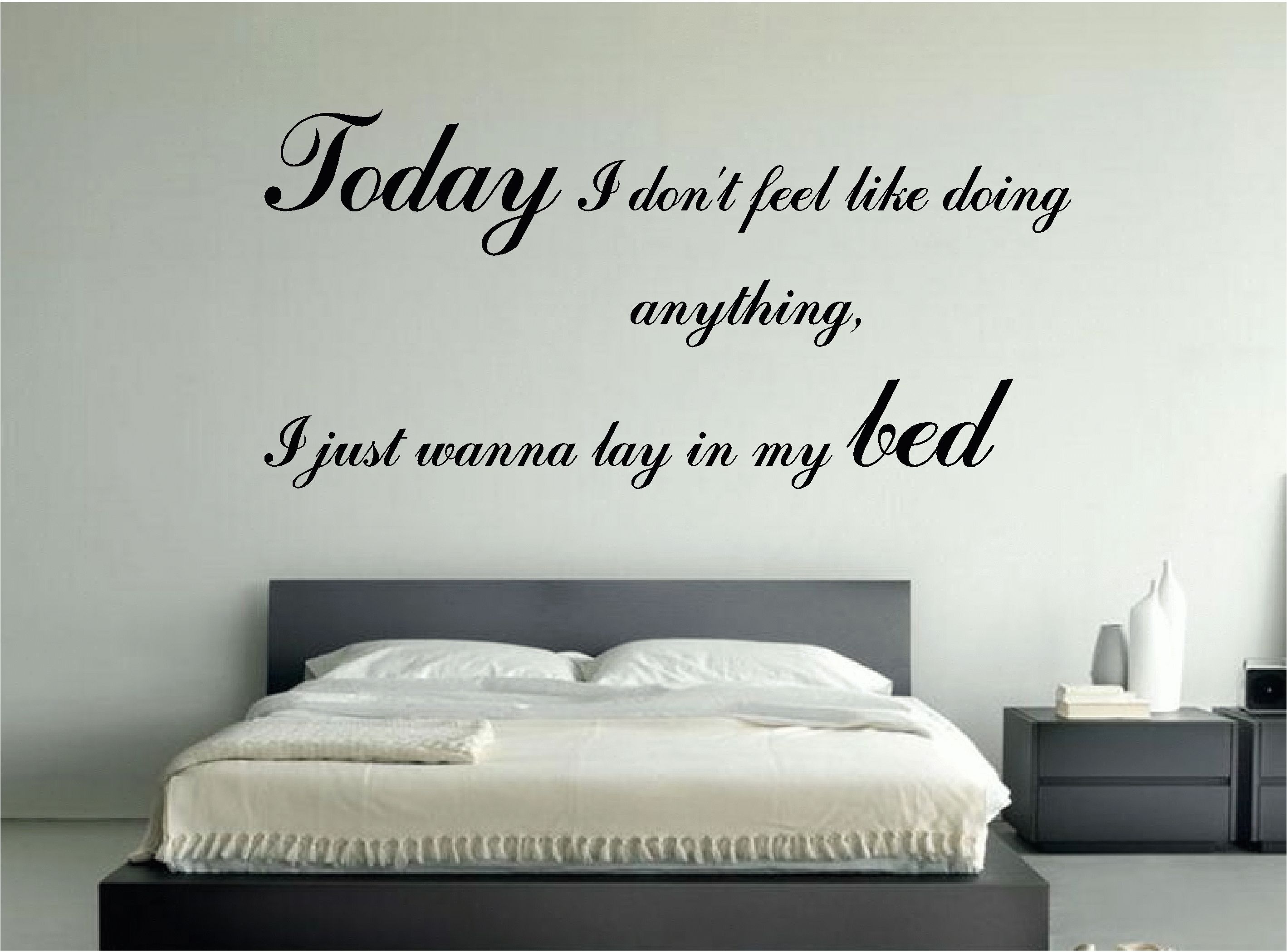 Bruno Mars Lazy Music Song Lyrics Wall Art Sticker Quote Decal Inside Wall Art For Bedroom (Photo 1 of 20)