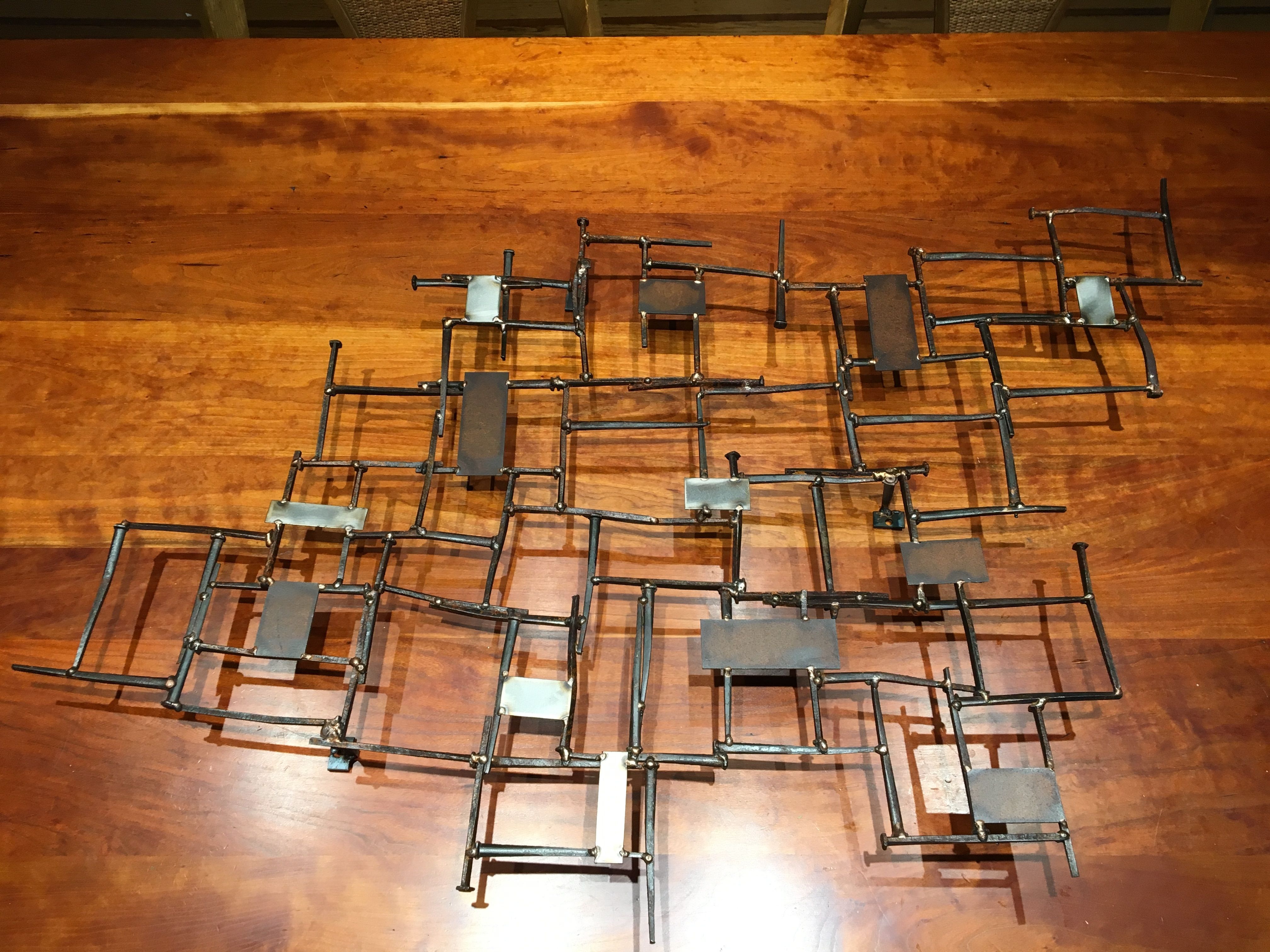 Brutalist Welded Nail And Bronze Wall Art Sculpture – Steve Gannon Intended For Bronze Wall Art (View 15 of 20)