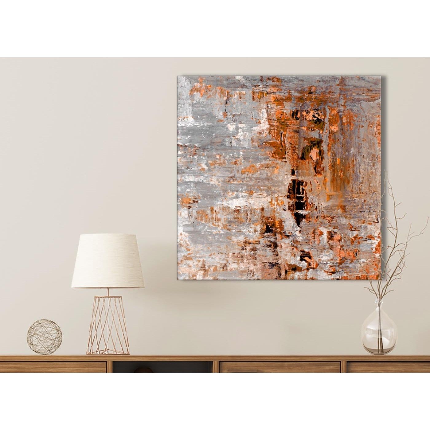 Burnt Orange Grey Painting Bathroom Canvas Wall Art Accessories With Regard To Grey Wall Art (View 14 of 20)