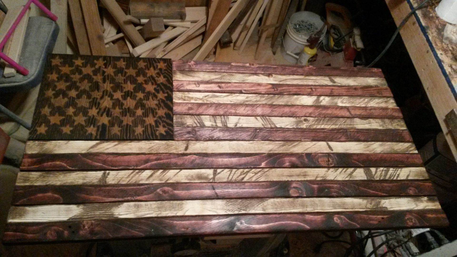 Buy A Handmade Rustic Distressed Wood American Flag, Made To Order Regarding Rustic American Flag Wall Art (View 5 of 20)