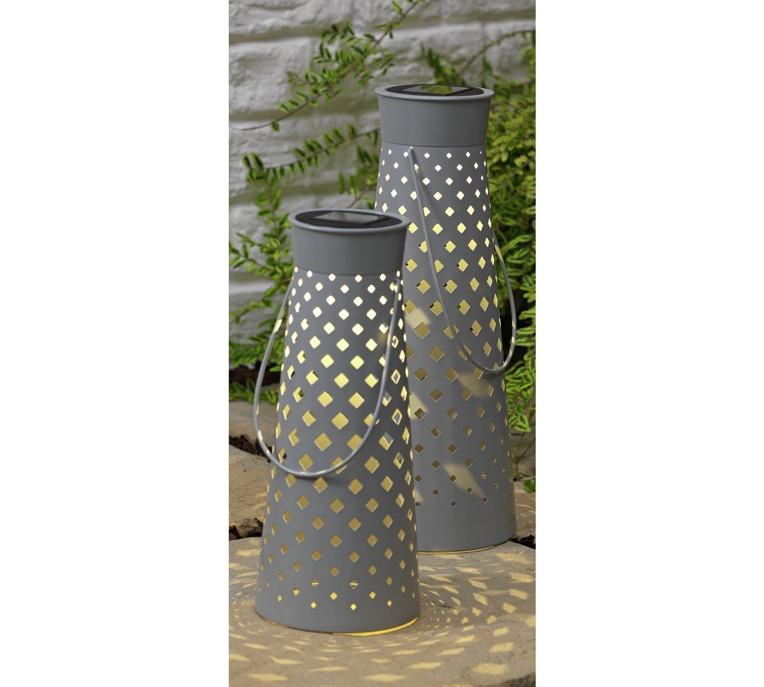 Buy Collection Set Of 2 Solar Metal Lanterns – Grey At Argos.co (View 5 of 20)