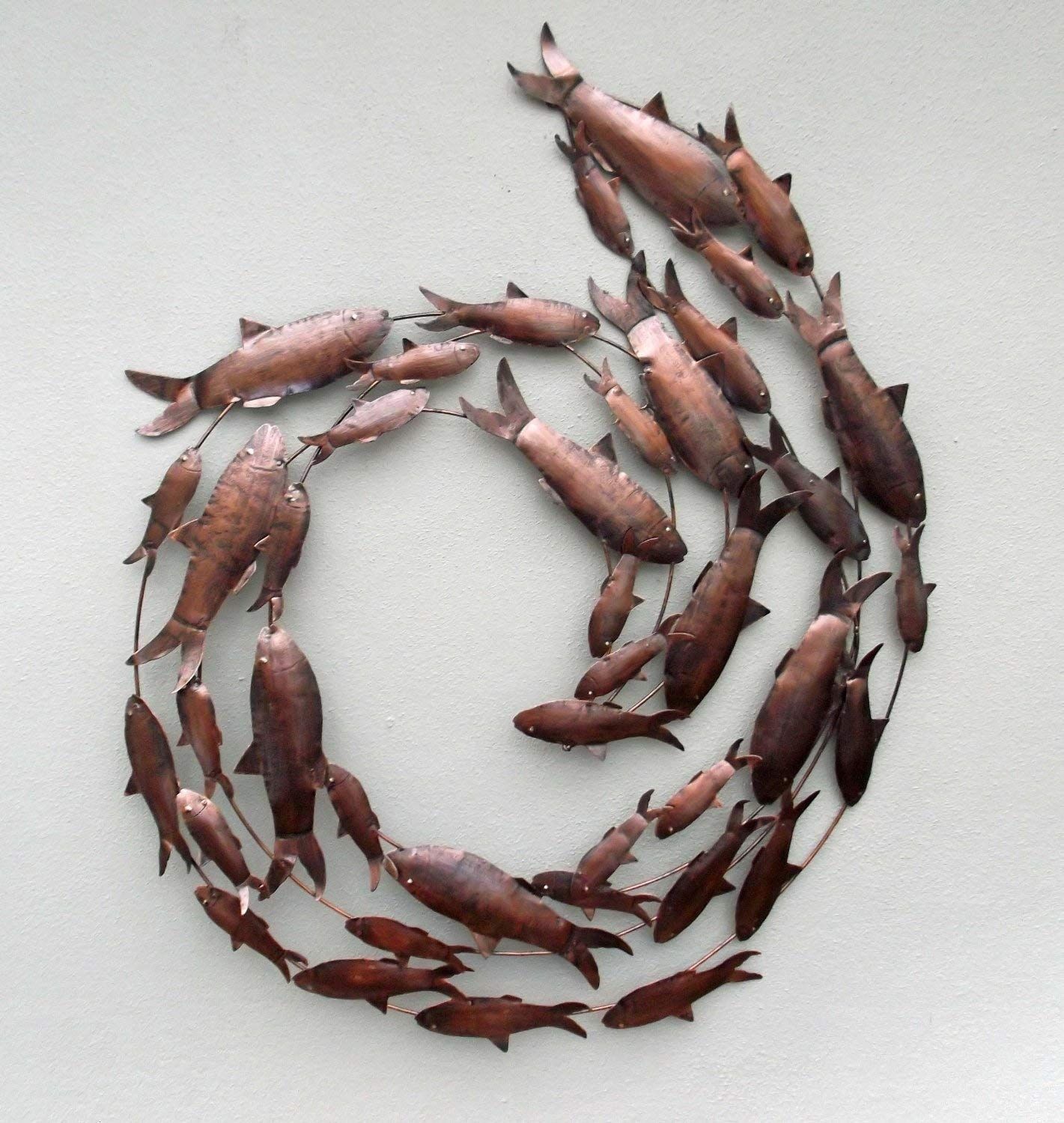 Buy Craftter Metal Handcrafted Fish Circle Antique Wall Art With Regard To Metal Wall Art Sculptures (Photo 13 of 20)