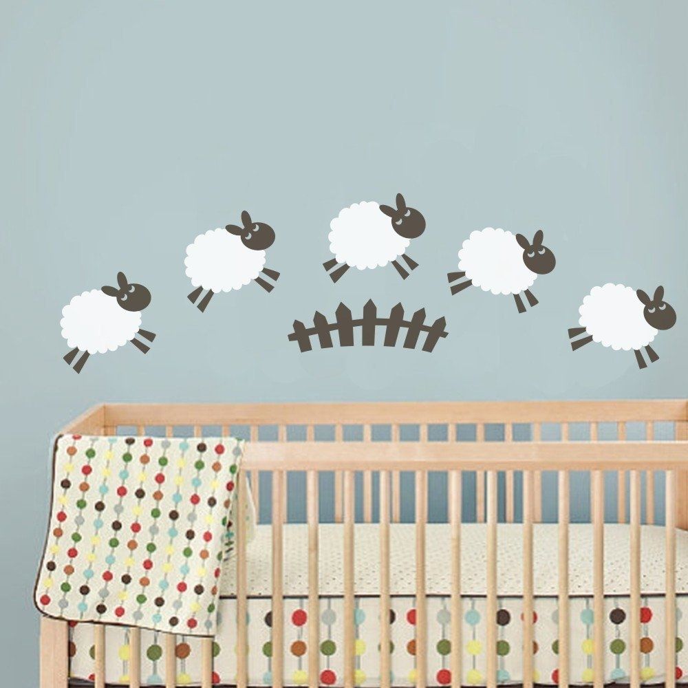 C209 Sheep Wall Decal Baby Room Wall Sticker Nursery Play Room Cute Pertaining To Baby Room Wall Art (View 17 of 20)