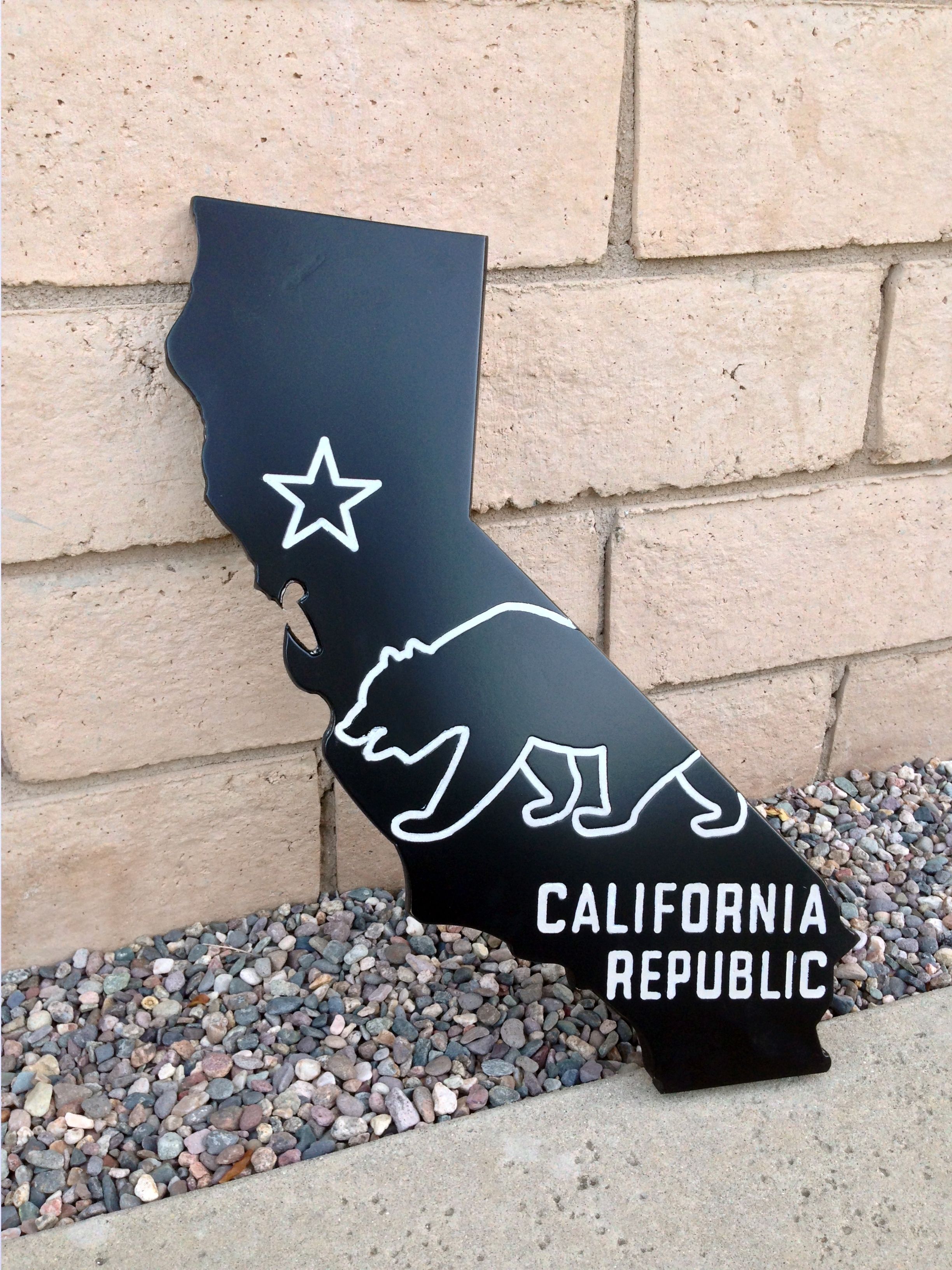 California Wall Art – Ca State Flag Sign – Handmade On Luulla In California Wall Art (View 5 of 20)