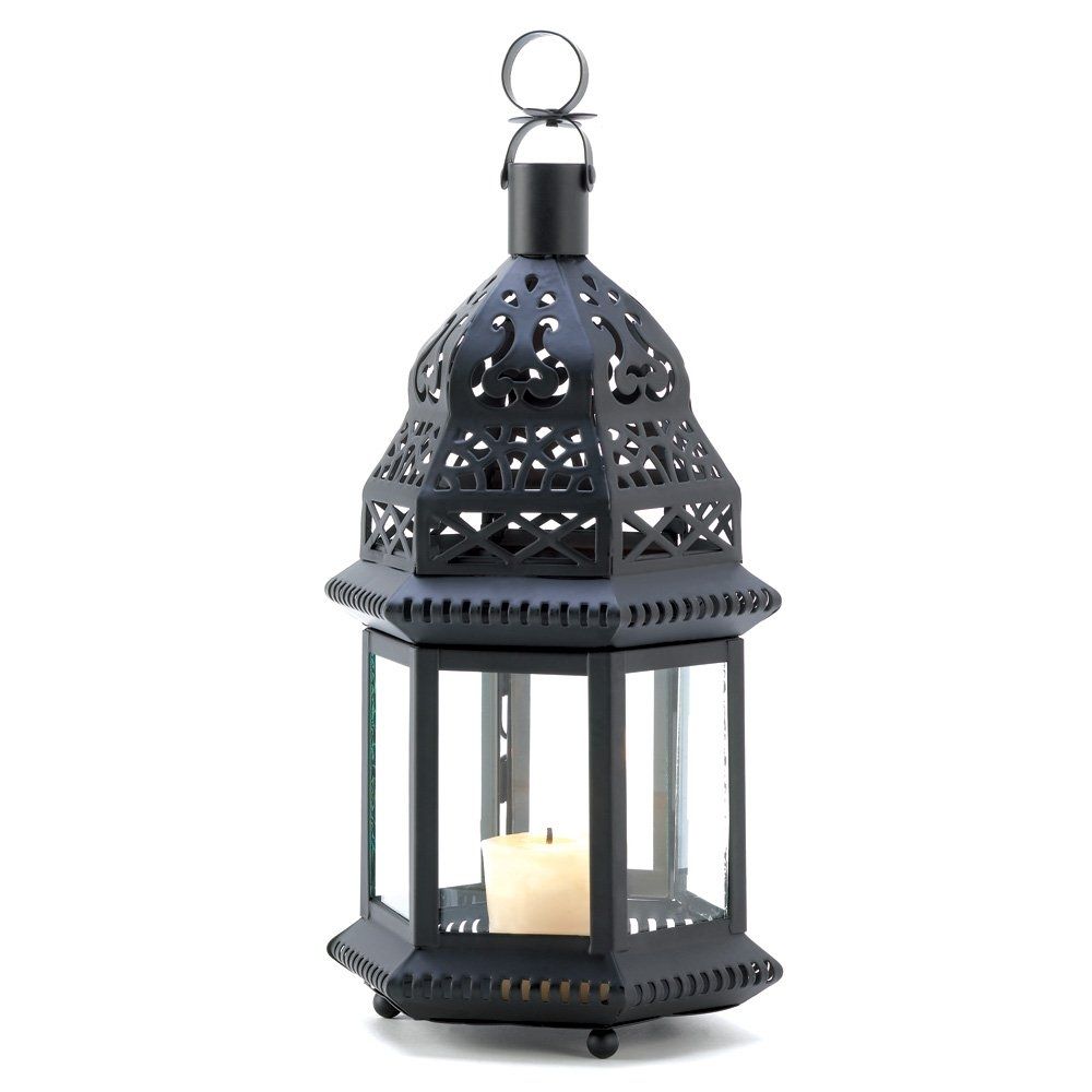 Candle Lantern Decor, Moroccan Black Candle Lantern Outdoor With Large Outdoor Decorative Lanterns (View 10 of 20)