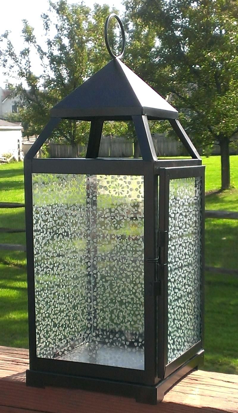 Candles ~ Large Garden Candle Lanterns In X Black Glass Solar In Large Outdoor Decorative Lanterns (Photo 19 of 20)