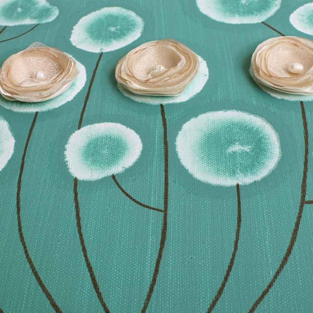 Canvas Art Painting Of Poppy Flowers Teal And Brown – Small | Amborela With Regard To Teal And Brown Wall Art (View 20 of 20)