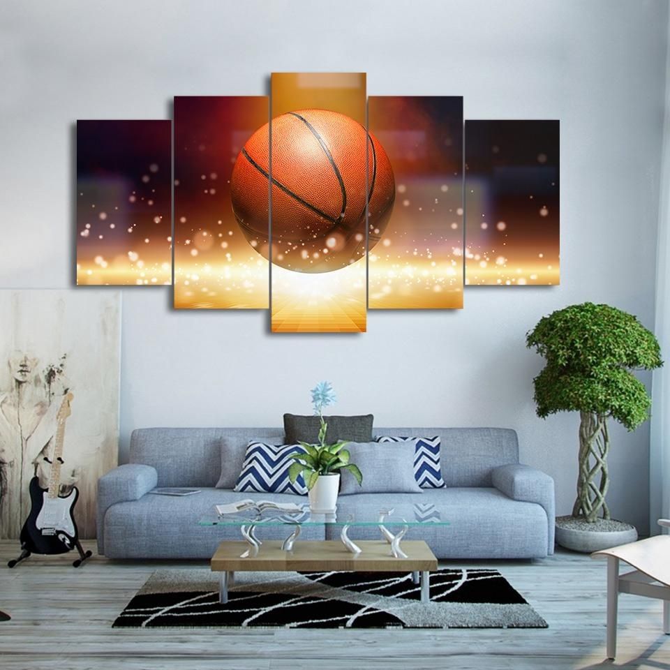 Canvas Art Still Life Art Basketball Wall Pictures For Living Room For Basketball Wall Art (Photo 20 of 20)