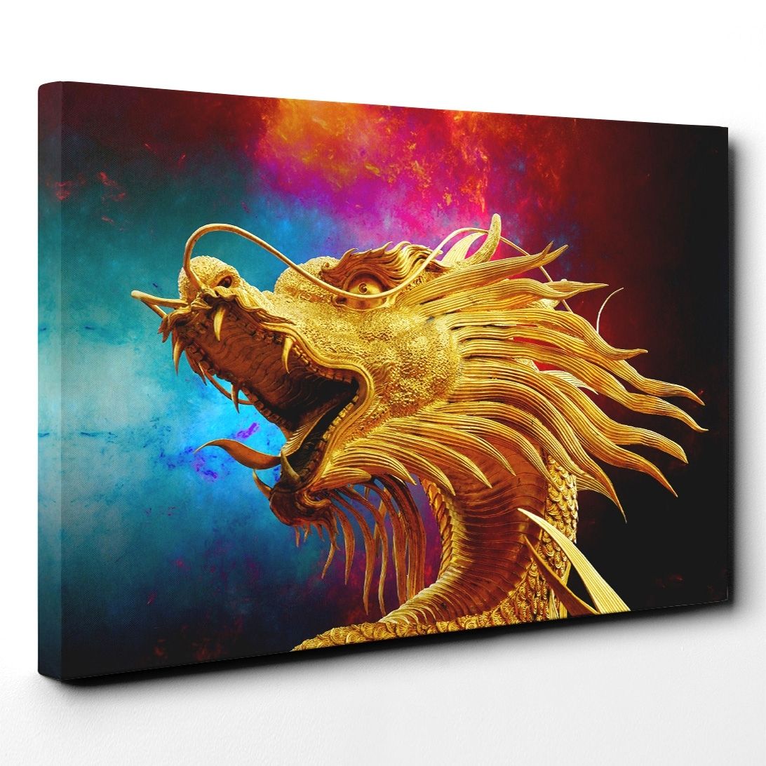 Canvas Print Various Size Wall Art Oriental Dragon | Ebay Regarding Dragon Wall Art (View 16 of 20)