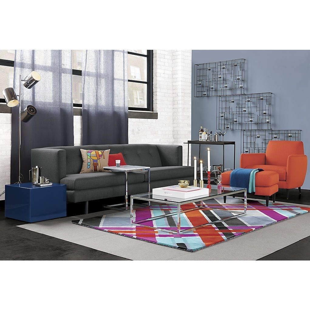 Cb2: Avec Carbon Sofa, Smart Glass Top Coffee Table, Modern Plaid Intended For Smart Glass Top Coffee Tables (View 3 of 30)