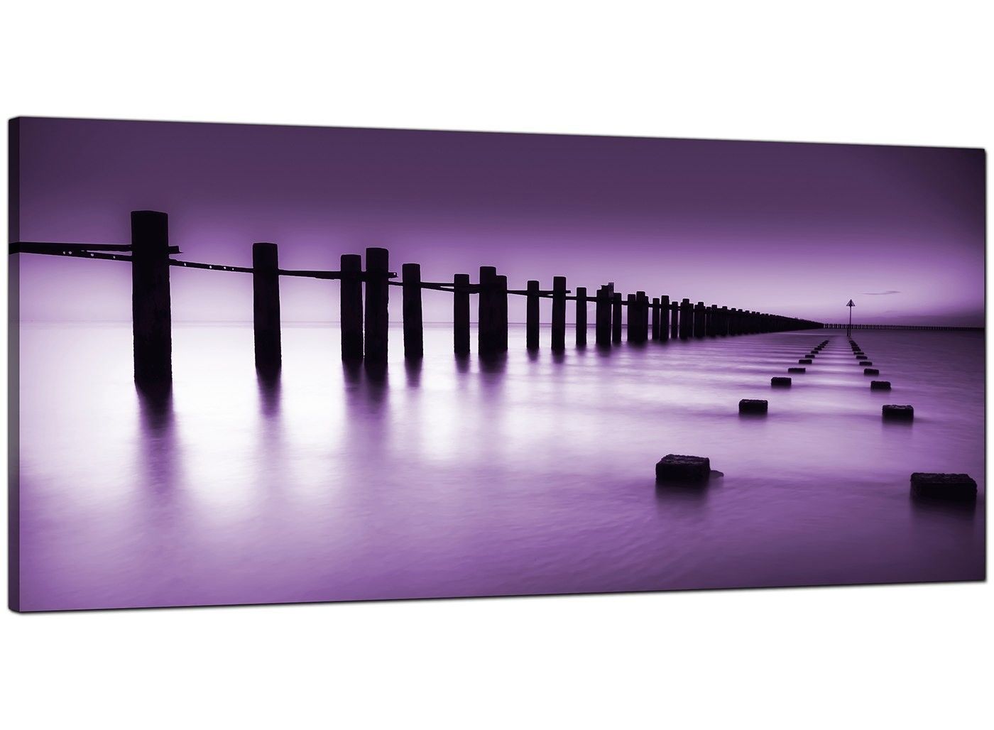 Cheap Purple Canvas Prints Of The Seaside Pertaining To Purple Wall Art Canvas (View 8 of 20)