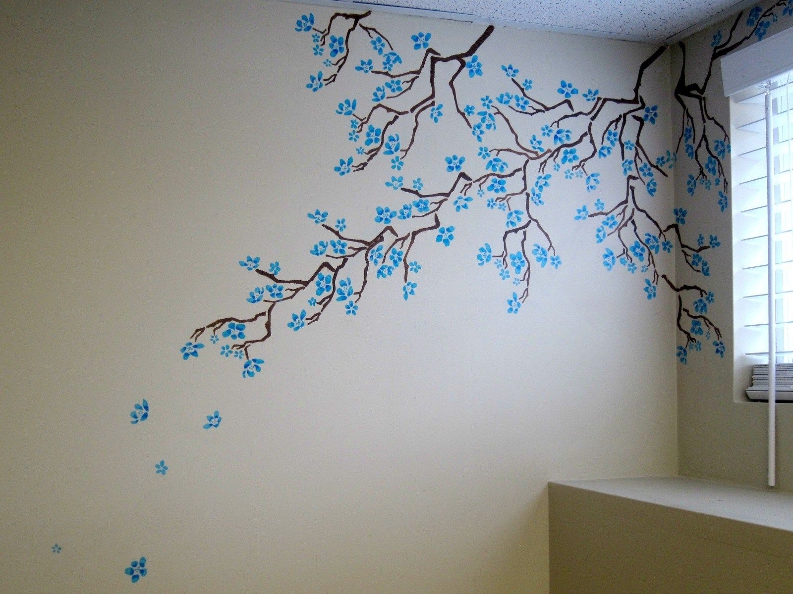 Cherry Blossom Stencil Wall Art – Marjolaine Walker Throughout Stencil Wall Art (Photo 5 of 20)