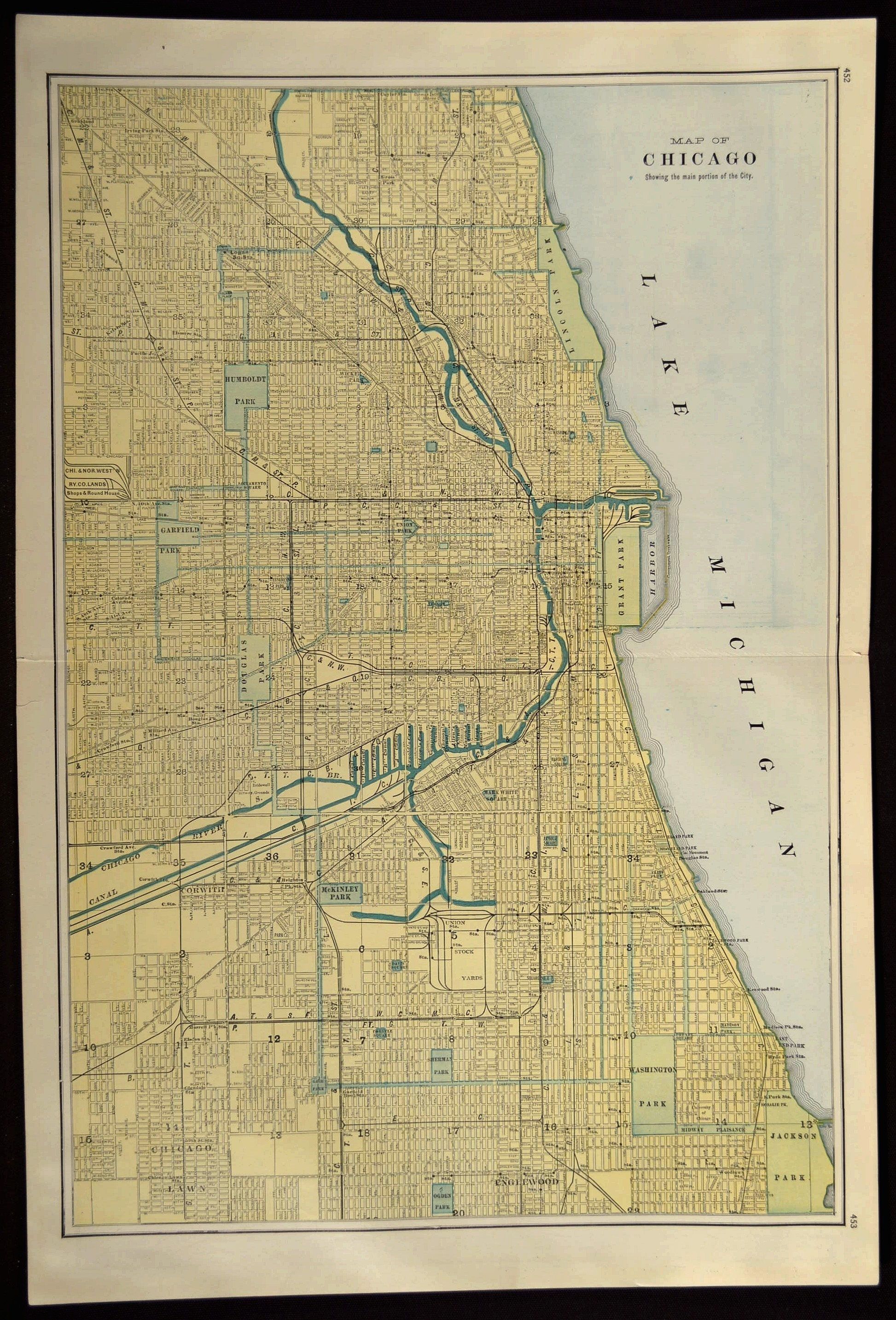 Chicago Map Chicago Street Map Large Original Wall Art | Map Wall With Chicago Map Wall Art (View 5 of 20)