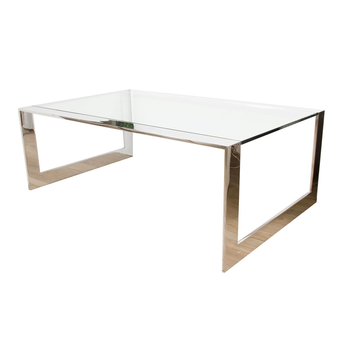 Chrome Waterfall Coffee Table With Glass Top | Coffee Tables | John Within Square Waterfall Coffee Tables (View 7 of 30)