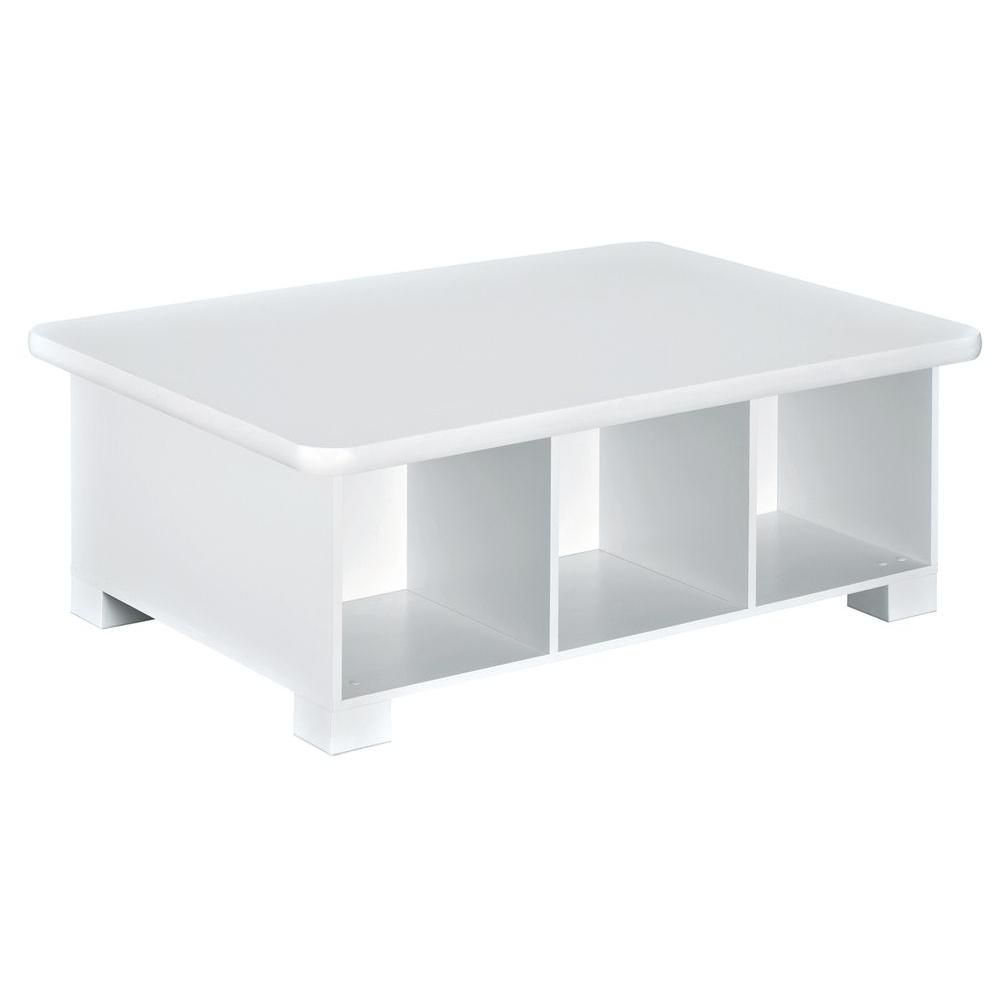 Closetmaid 40 In. W X 15 In. H White 6 Cube Activity Table 1599 With Regard To Go Cart White Rolling Coffee Tables (Photo 20 of 30)