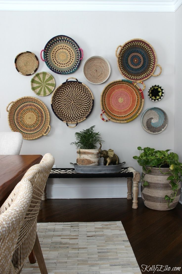 Colorful Basket Gallery Wall | Wall Decor Ideas | Pinterest Within Woven Basket Wall Art (View 3 of 20)