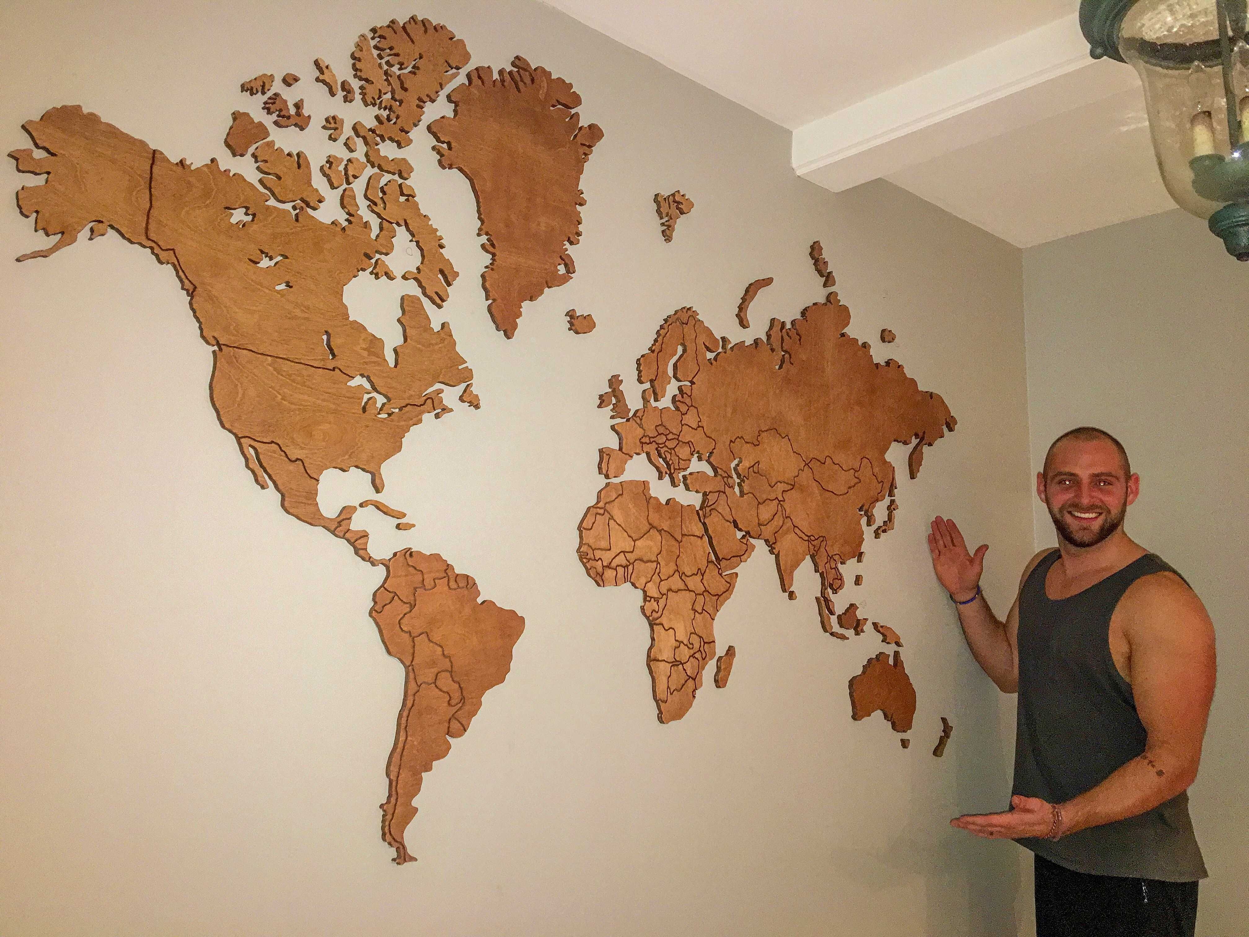 Colors World Map Wall Art Inspirations With Stunning Wooden Decor Within Wooden World Map Wall Art (View 20 of 20)