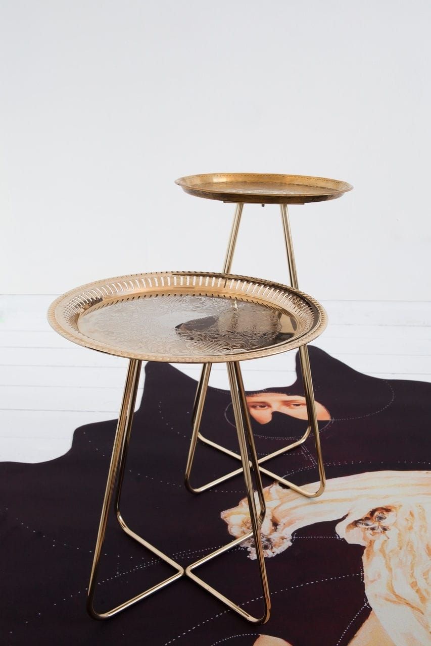 Contemporary Bedside Table / Steel / Brass / Chromed Metal – New Within Casablanca Coffee Tables (View 19 of 30)