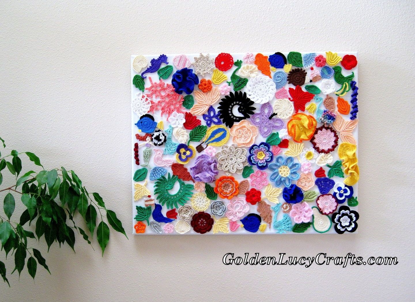Crochet Wall Hanging, Wall Decoration, Wall Art, Craft Idea Pertaining To Crochet Wall Art (View 1 of 20)