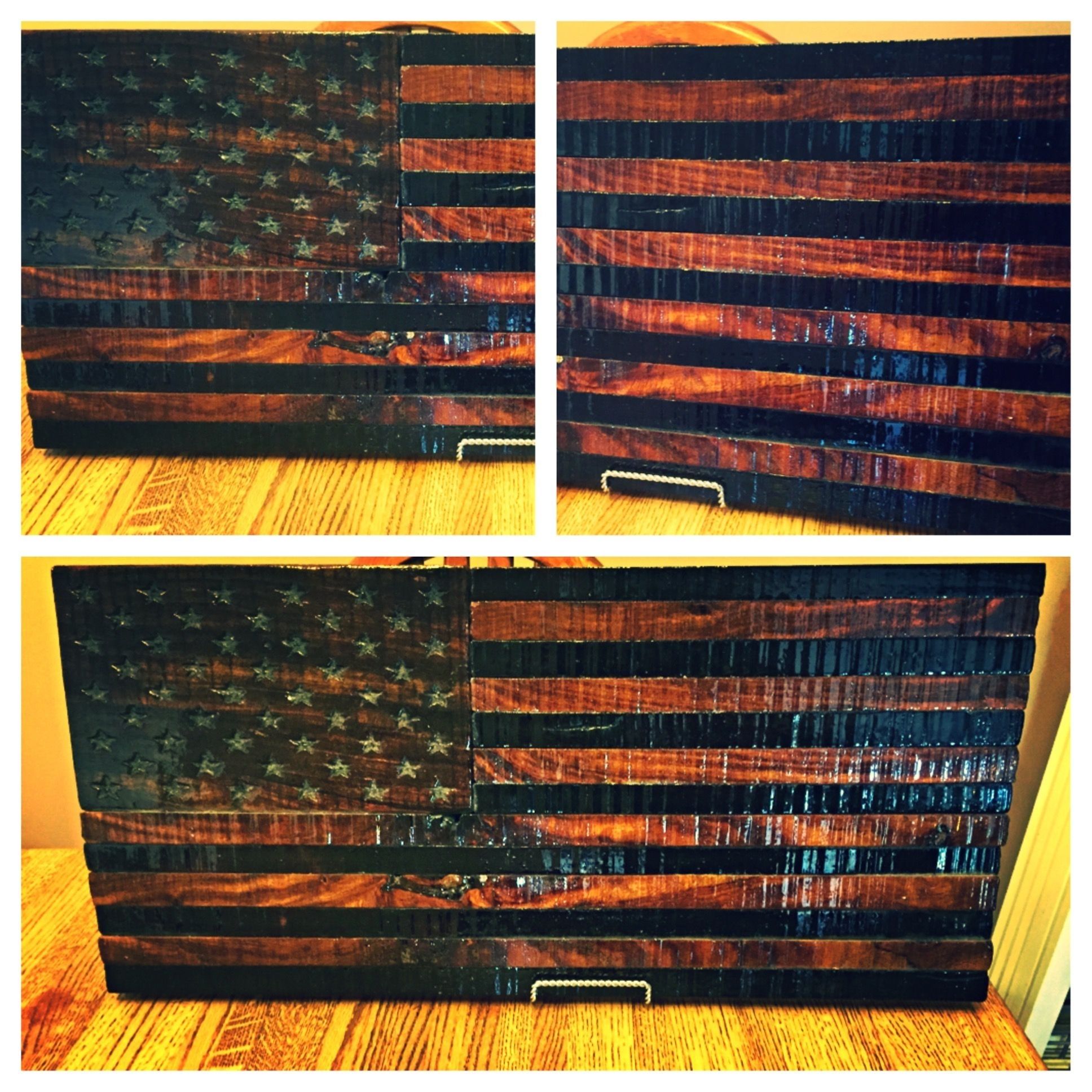 Custom Rustic Wooden American Flagtorched Metal Works Throughout Wooden American Flag Wall Art (View 12 of 20)