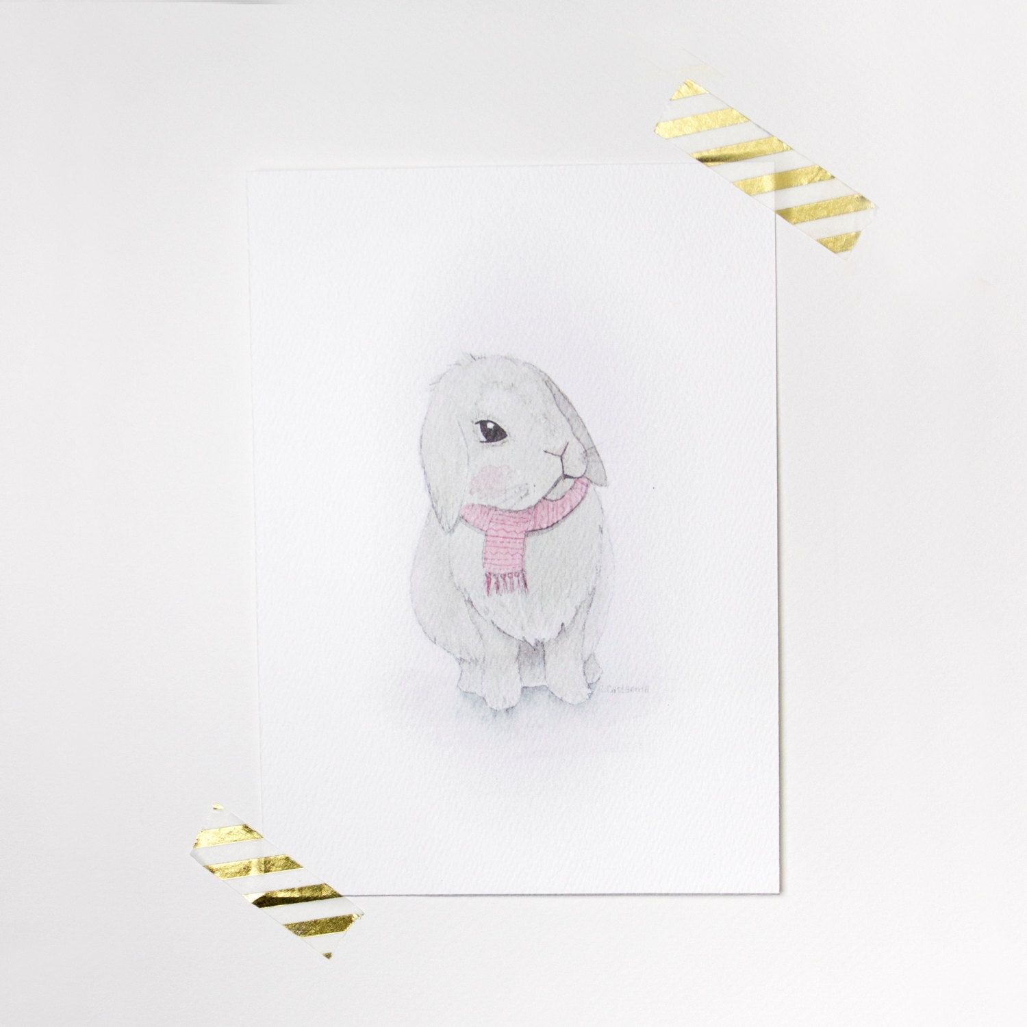 Cute Bunny Art Print, Nursery Art Print, Nursery Decor, Wall Decor Inside Bunny Wall Art (View 12 of 20)