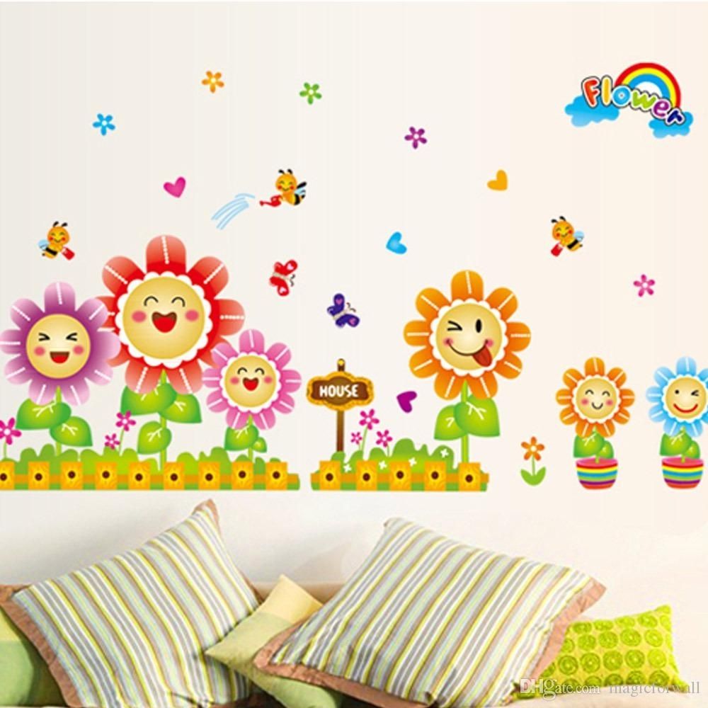 Cute Spring Wall Decor Stickers For Kids Room & Nursery Decoration Within Kids Wall Art (View 10 of 20)
