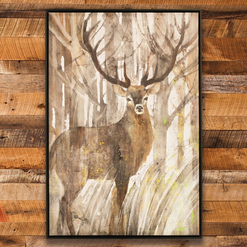Deer Forest Framed Canvas Wall Art With Deer Canvas Wall Art (View 5 of 20)