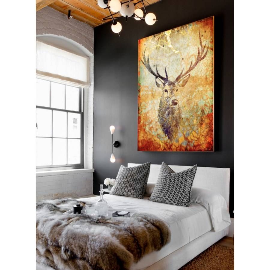 Deer Hunter, Canvas Artpalm Valley | Notonthehighstreet Throughout Deer Canvas Wall Art (View 6 of 20)