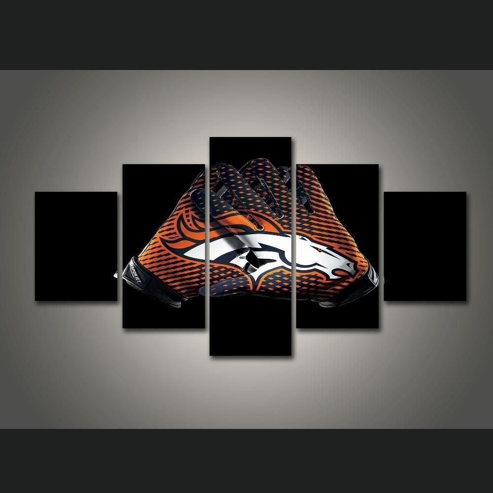 Denver Broncos Gloves Modern Home Wall Decor Painting Canvas Art Pertaining To Broncos Wall Art (View 2 of 20)