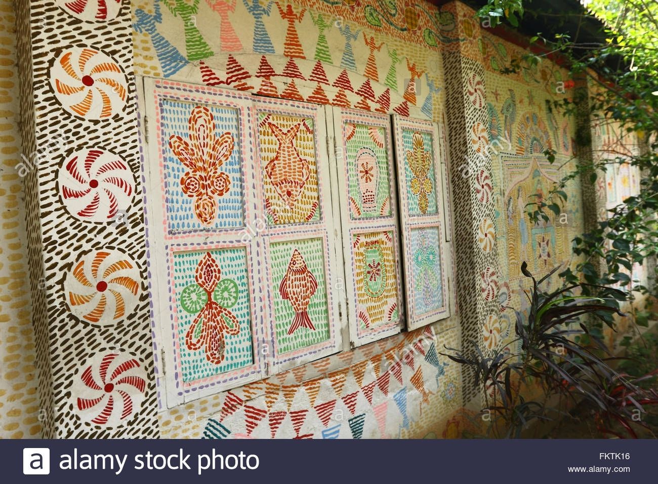 Dhaka 2016. Bangladeshi Traditional Wall Art In Dhaka Stock Photo Pertaining To Traditional Wall Art (Photo 20 of 20)