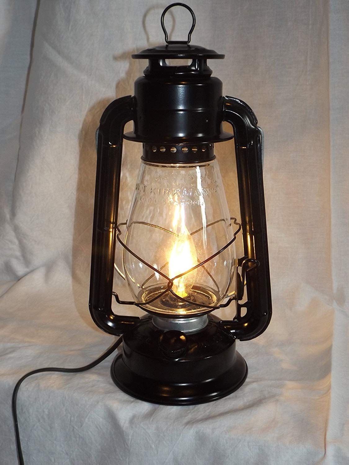 Dietz Junior 'vintage Style' Electric Lantern Table Lamp – Black Intended For Rustic Outdoor Electric Lanterns (View 19 of 20)