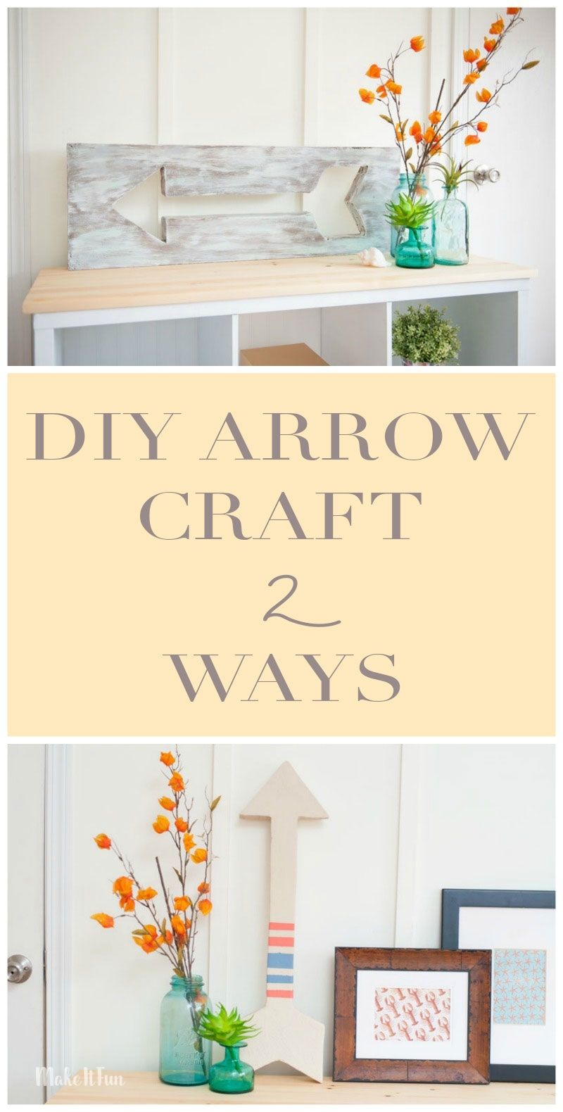 Diy Arrow Wall Art – Two Ways – Make It Fun Blog Within Arrow Wall Art (View 14 of 20)