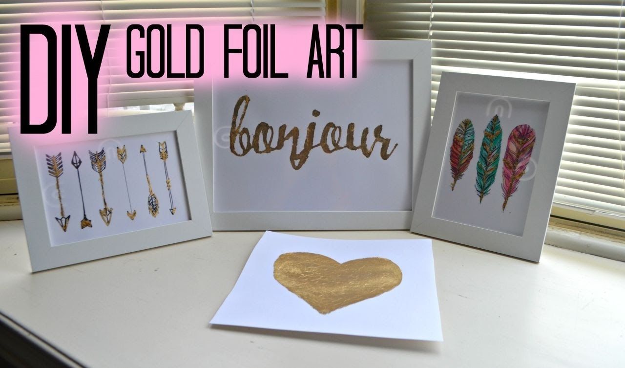 Diy Gold Foil Wall Art – Youtube Regarding Gold Foil Wall Art (Photo 1 of 20)