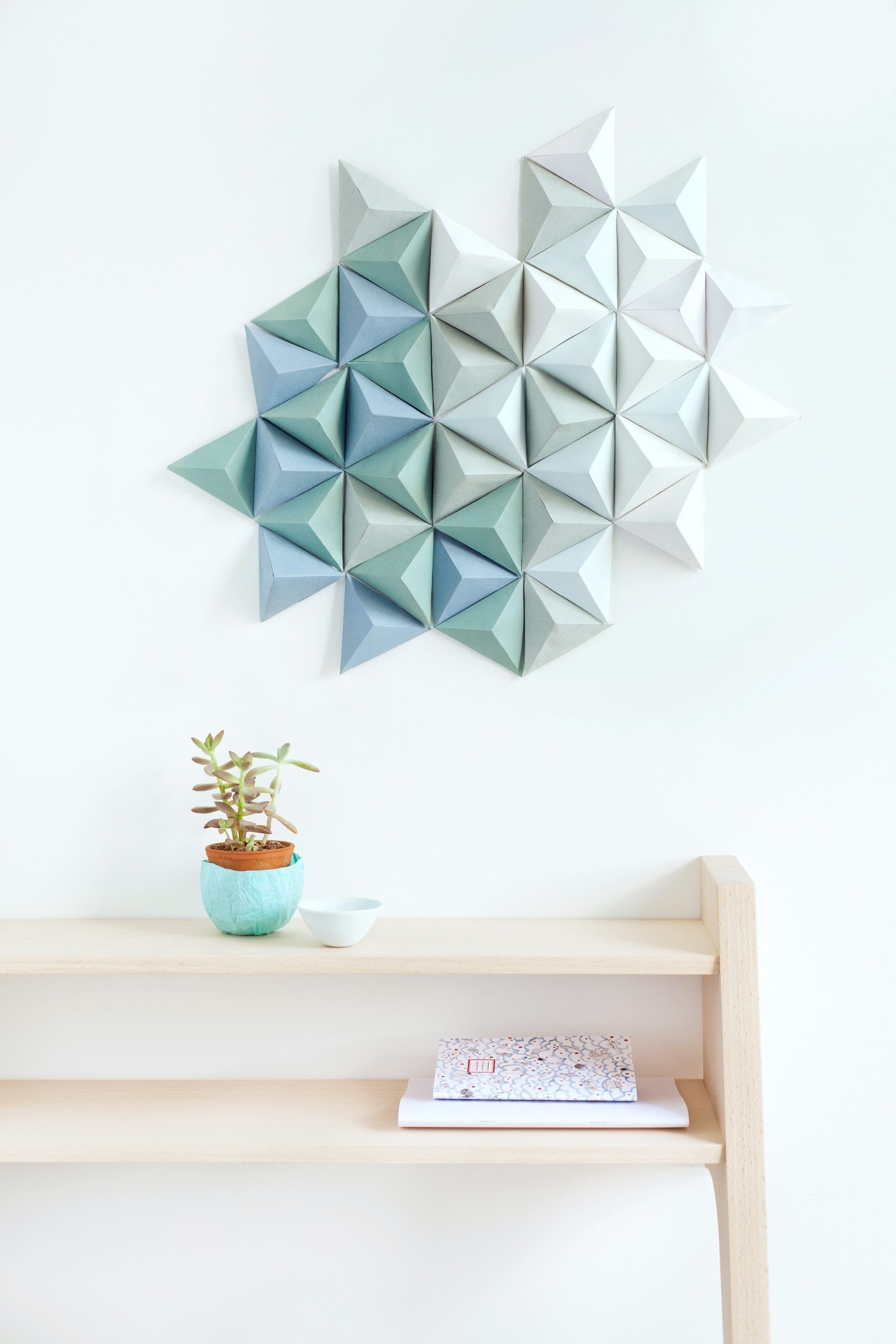 Diy Paper Triangle || Knot Magazine, Great French Online Diy Within Paper Wall Art (Photo 4 of 20)
