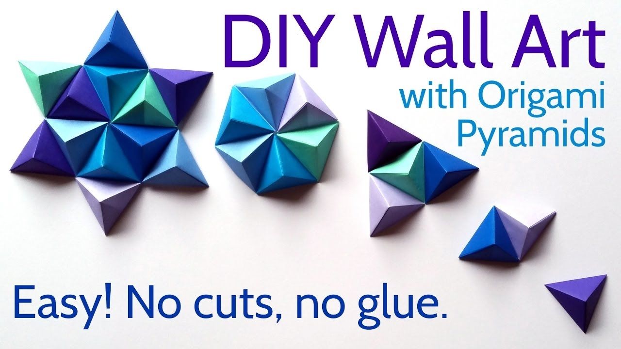 Diy Paper Wall Art With Origami Pyramid Pixels – Easy Tutorial And Throughout Paper Wall Art (Photo 12 of 20)
