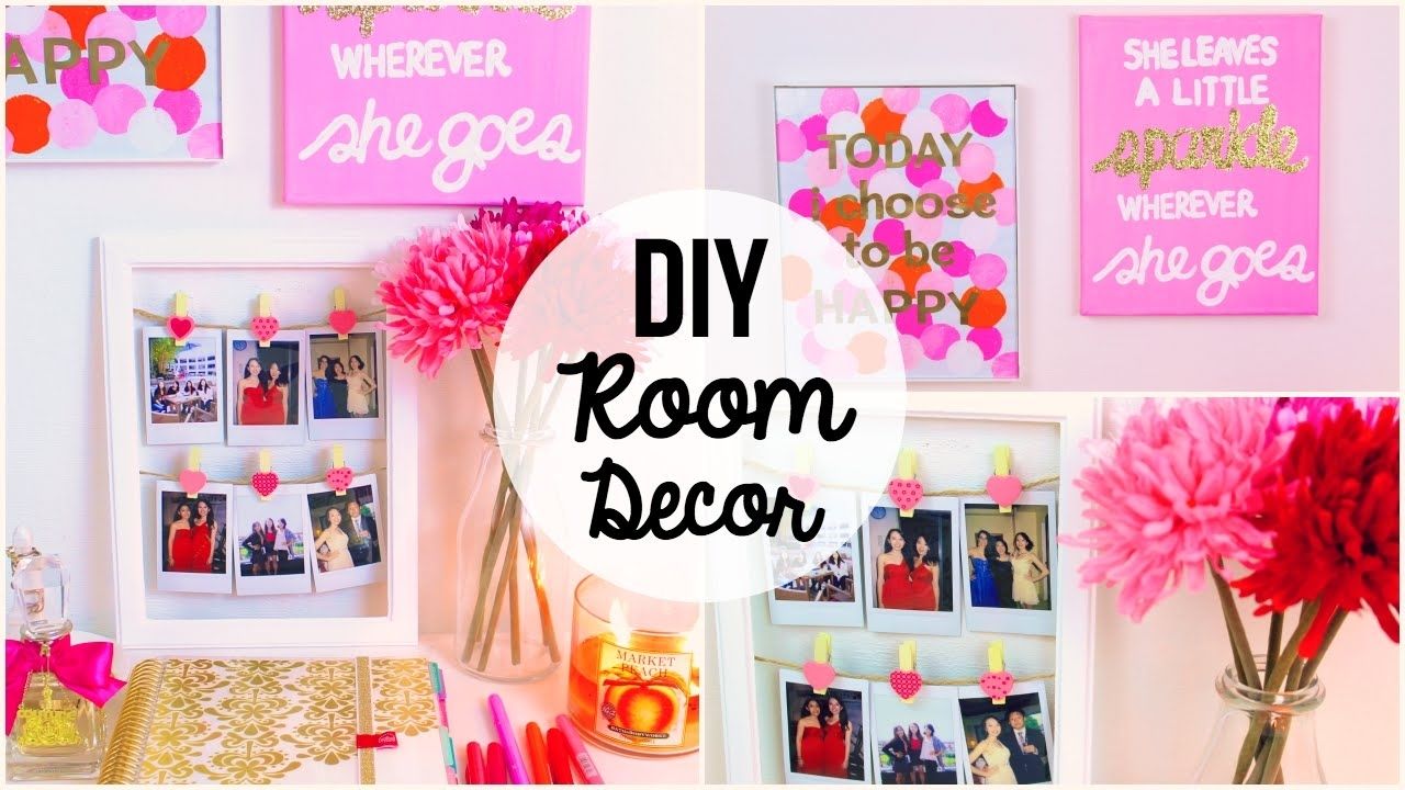 Diy Room Decor 2015 ♡ 3 Easy & Simple Wall Art Ideas! – Youtube Throughout Wall Art Decors (View 19 of 20)