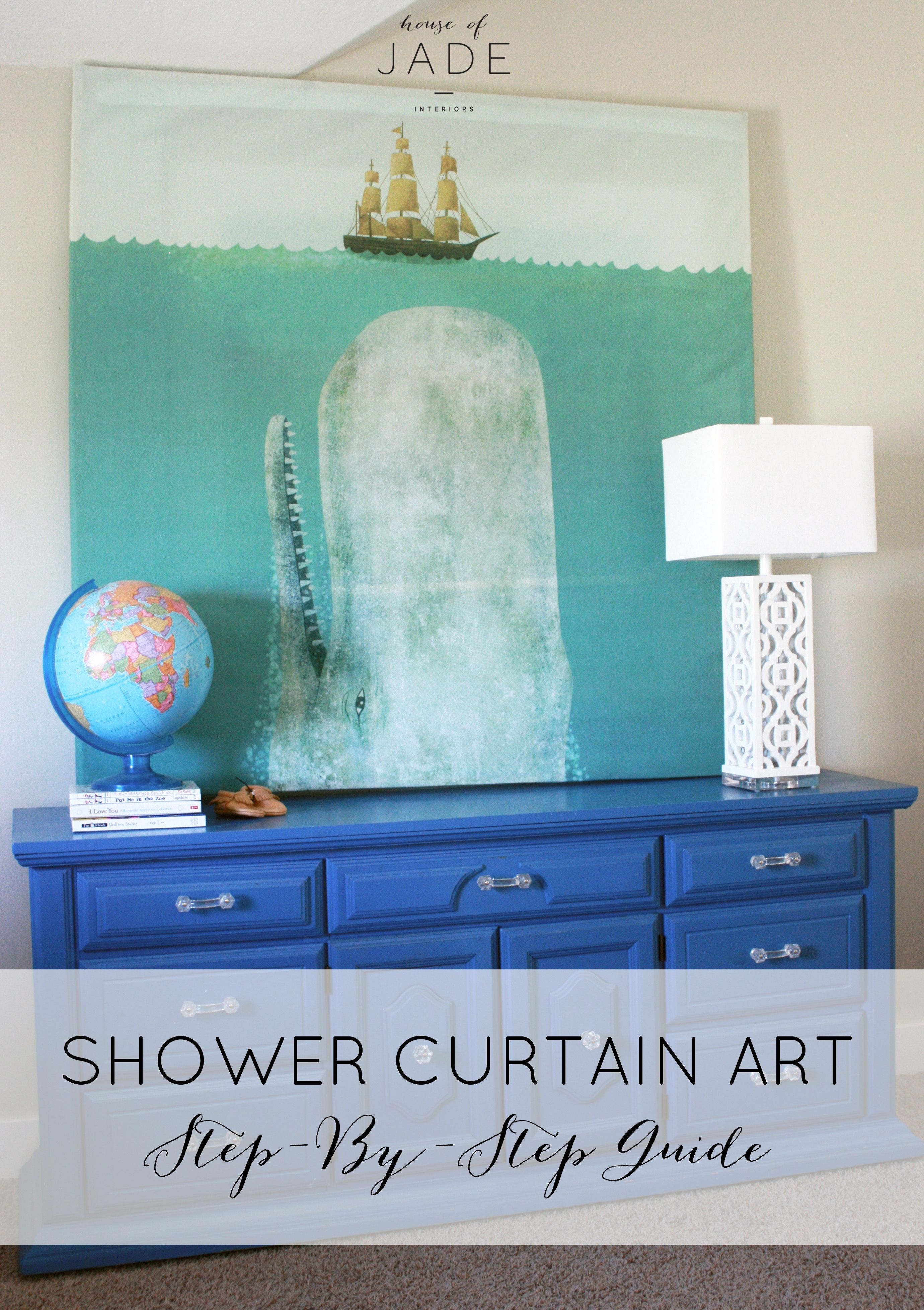 Diy Shower Curtain Art – House Of Jade Interiors Blog Intended For Diy Wall Art (Photo 18 of 20)