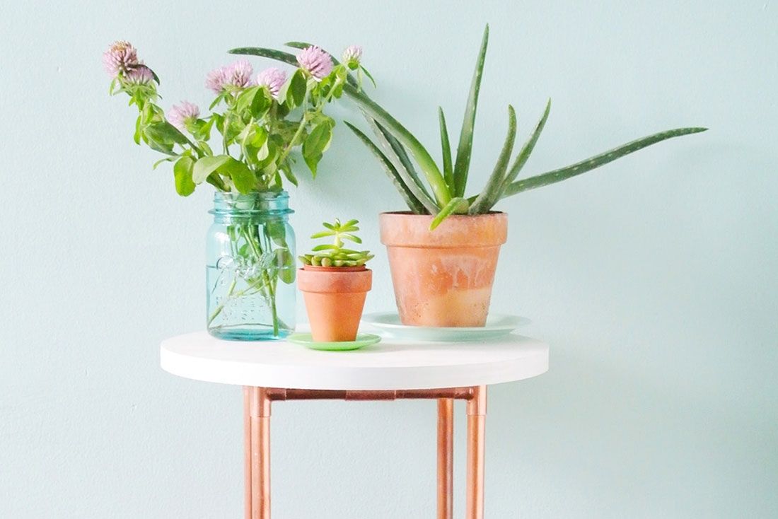 Diy: Small Space Copper Pipe Side Table – Farm Fresh Therapy For Fresh Cut Side Tables (Photo 27 of 30)