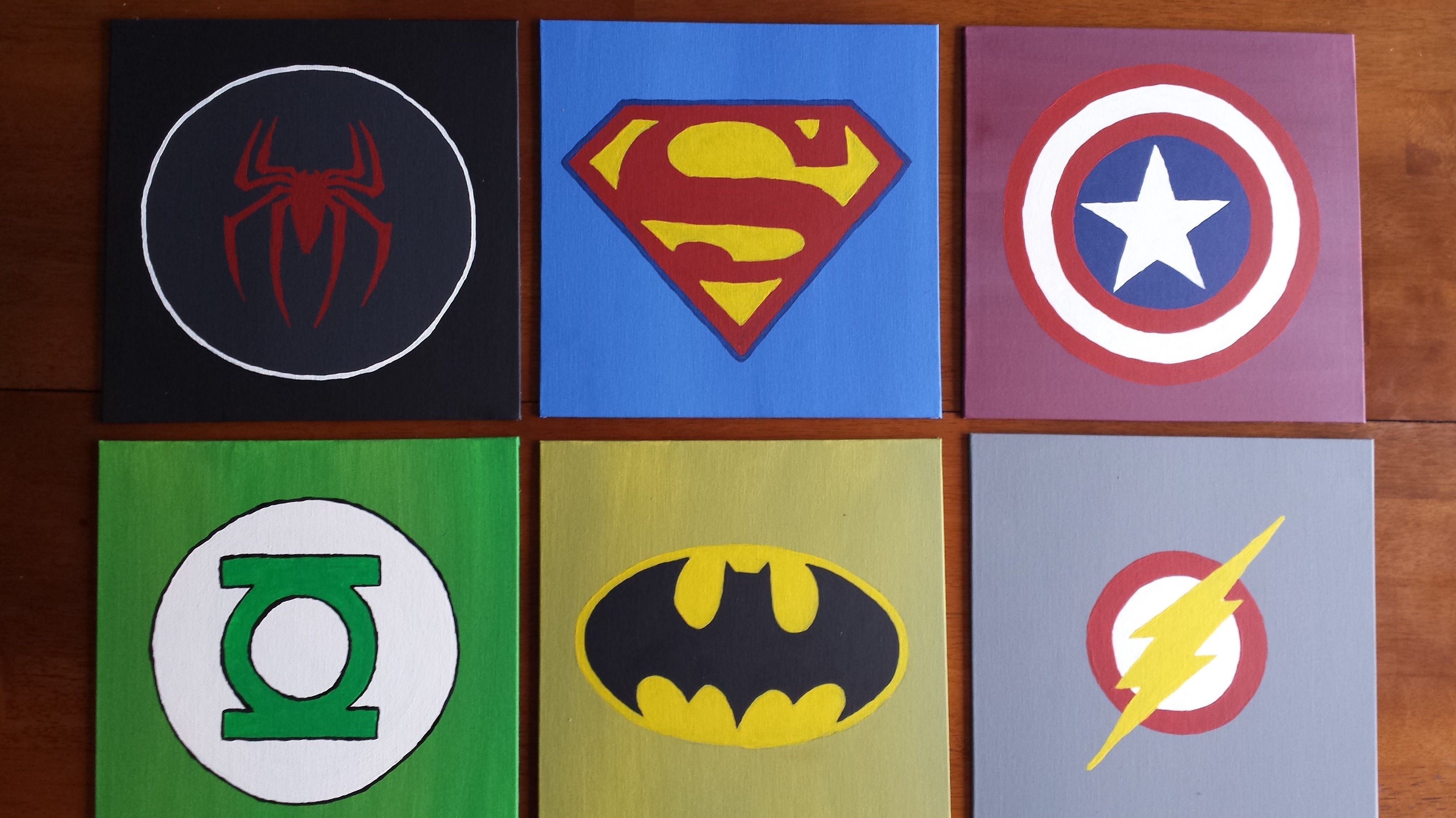 Diy Wall Art For Boys  Superhero Logos | Pinterest Inspiration For Superhero Wall Art (View 5 of 20)