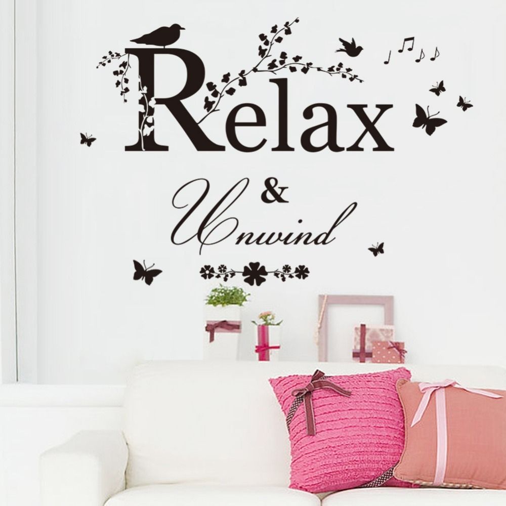 Diy Wall Stickers Relax Relax Decal Home Decor Restaurant, Relax With Relax Wall Art (View 16 of 20)