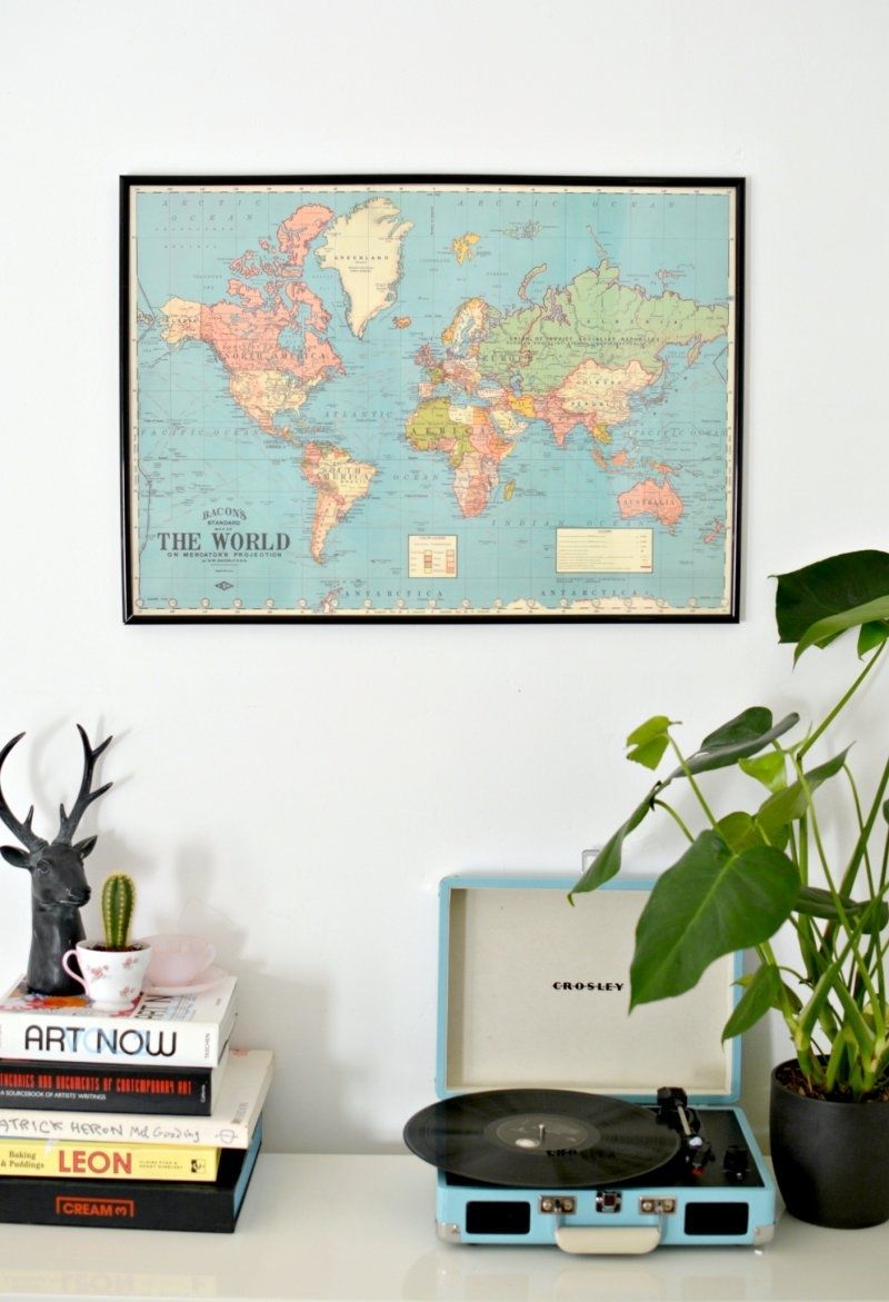 Diy World Map Wall Art | Burkatron Intended For World Map Wall Art (Photo 10 of 20)