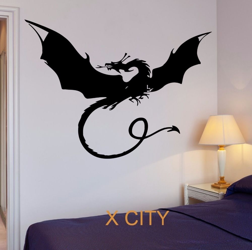 Dragon Myth Movie Fantasy Monster Cool Kid Bedroom Wall Art Decal Pertaining To Dragon Wall Art (View 4 of 20)