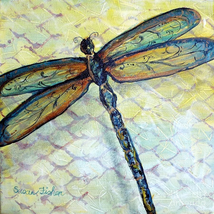 Dragonfly Dancer Paintingsusan Fisher Intended For Dragonfly Painting Wall Art (Photo 7 of 20)