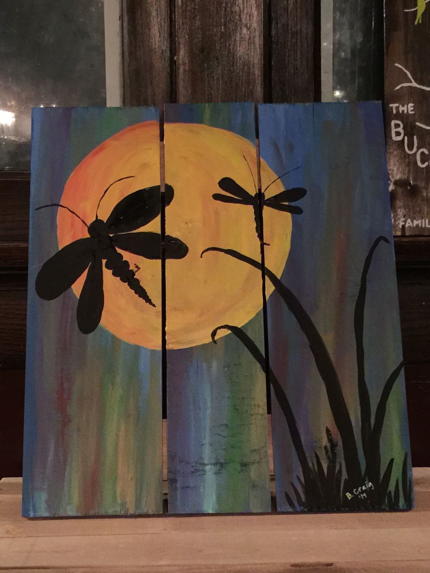 Dragonfly Painting – Acrylic On Wood | My Artwork | Pinterest Throughout Dragonfly Painting Wall Art (View 12 of 20)