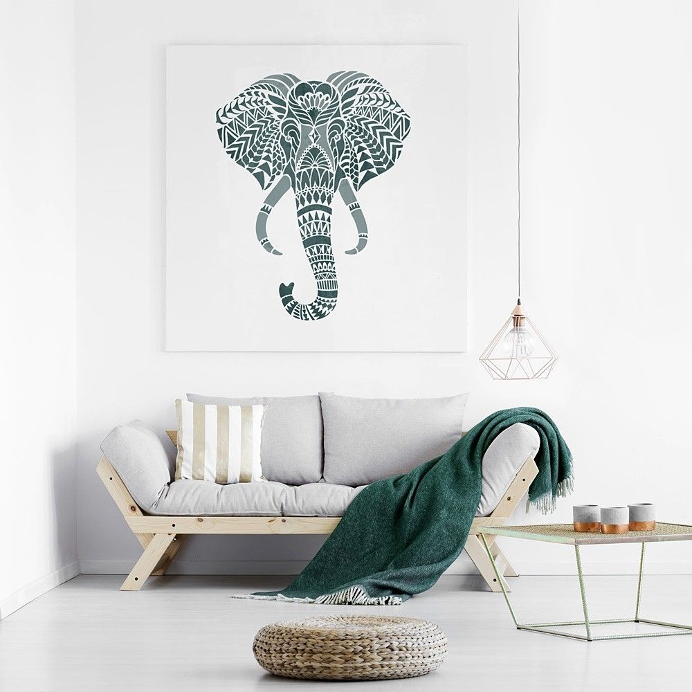 Elephant Head Stencil – Designer Stencils For Walls, Floors And With Stencil Wall Art (View 10 of 20)