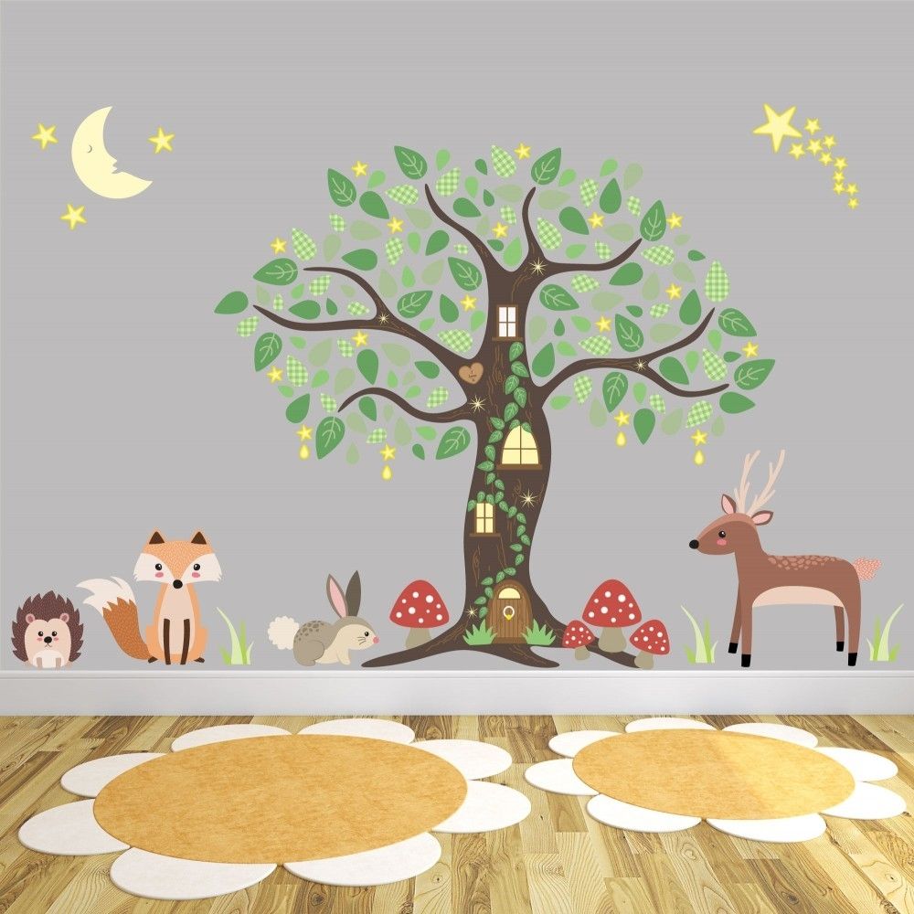 Enchanted Woodland Wall Art Stickers With Woodland Nursery Wall Art (View 9 of 20)