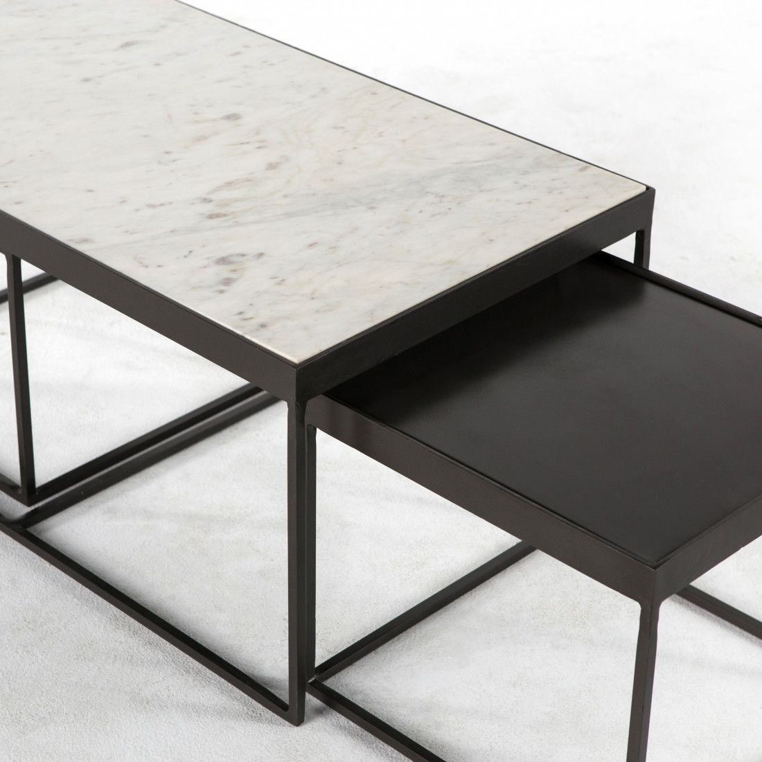 Evelyn Nesting Coffee Table | Coffee In Slab Large Marble Coffee Tables With Brass Base (View 17 of 30)
