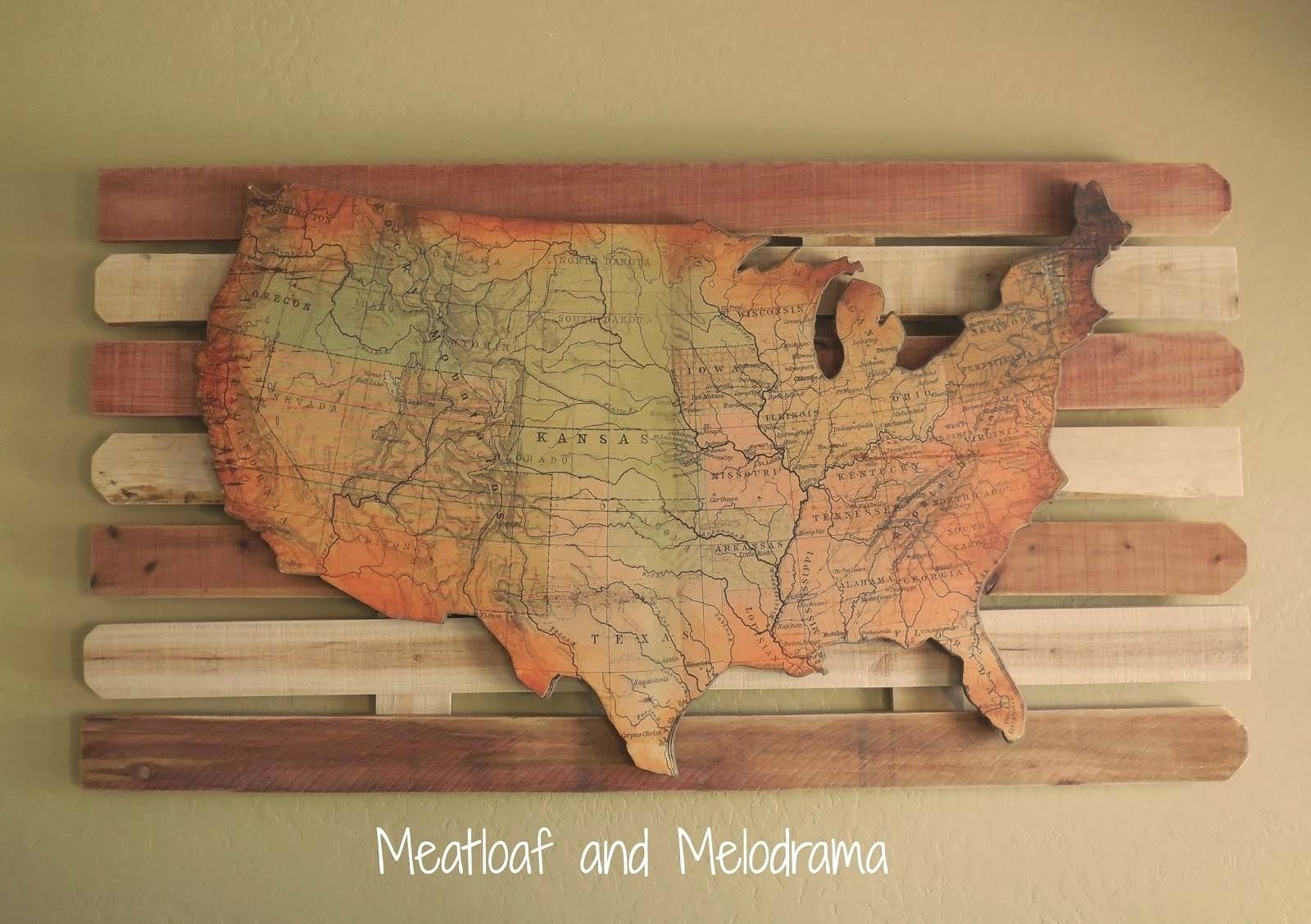 Explore Photos Of Usa Map Wall Art Showing 4 20 For Wooden United Intended For Us Map Wall Art (Photo 4 of 20)